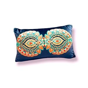 Simply beautiful green velvet pillow embroidered throw pillow